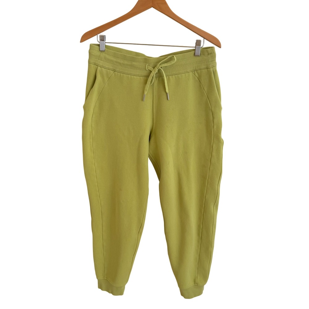 Lululemon Scuba High-Rise Jogger Wasabi Green Cotton Fleece Sweatpants Size 10